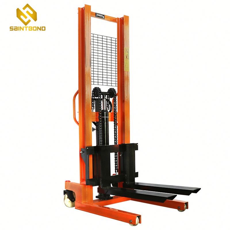 PSCTY02 Portable Certified 2 Ton Manual Hand Pallet Truck Hydraulic Forklift Stacker with Adjustable Forks