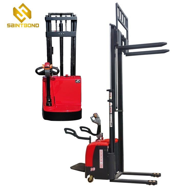 PSES11 Small Pallet Truck Forklift 2200lbs 118inch Full Electric Walkie Straddle Stacker