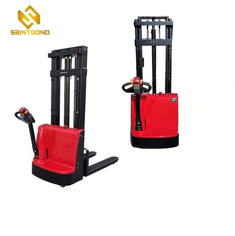PSES11 2640lbs 118inch Capacity Electric Walkie Straddle Stacker Forklift for US Free Shipping