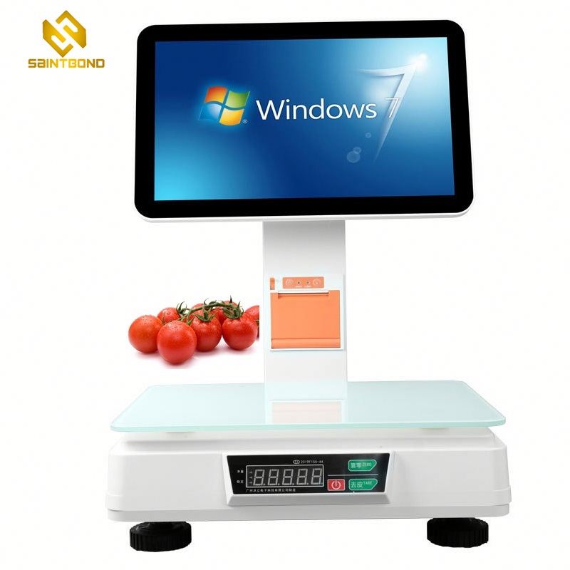 PCC02 Pos Scales All In One Touch Android Cash Register Weighing Scale With Printer