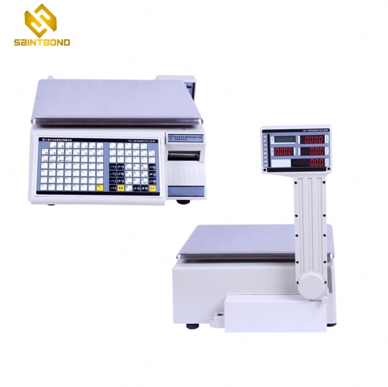 M-F 30 Kg Supermarket Label Printing Scale Cash Register Scale With Bar Code Reader