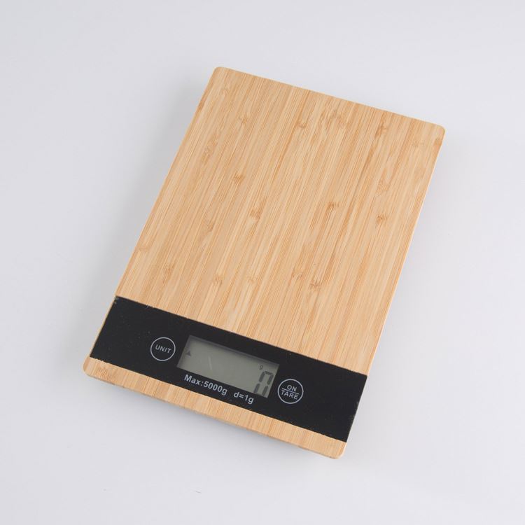 PKS005 Household Kitchen Food Scale Bamboo Lcd Backlight Display Digital Table Food Bamboo Kitchen Scale