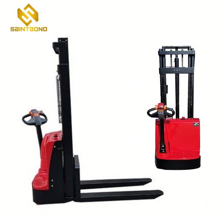 PSES11 Hot Sale Max Lift Height 63inch Electric Walking Straddle Stacker Forklift