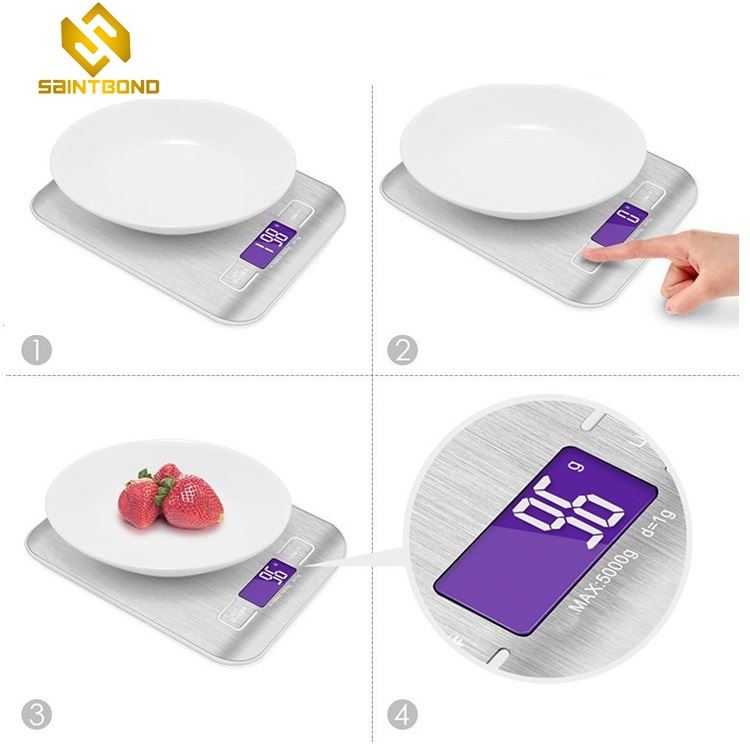 PKS001 Digital Kitchen Scale Food Scale Weigh Snacks, Liquids, Foods With Accurate Weight Scale Within 1g-5kg