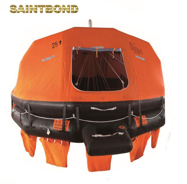 Auto Inflate Automatic Throw-over Inflatable with Capacity Durable 25 Person Liferaft Solas Inflatable Marine Life Raft