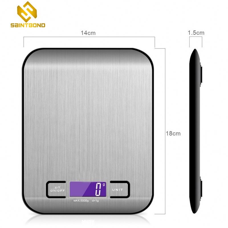 PKS001 Amazon Hot Sell Custom Digital Kitchen Scale Multifunction Food Scale5 Kg Stainless Steel Weighing Scale