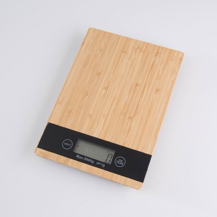 PKS005 New Lithium Kitchen Scale Waterproof 3-5000g Kitchen Weight Scale Bamboo