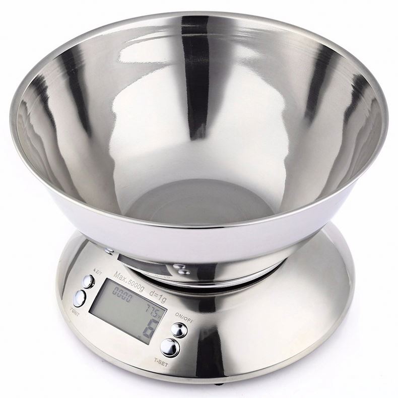PKS009 5kg 2l Bowl Stainless Steel Electronic Weighing Digital Coffee Food Nutrition Kitchen Scale