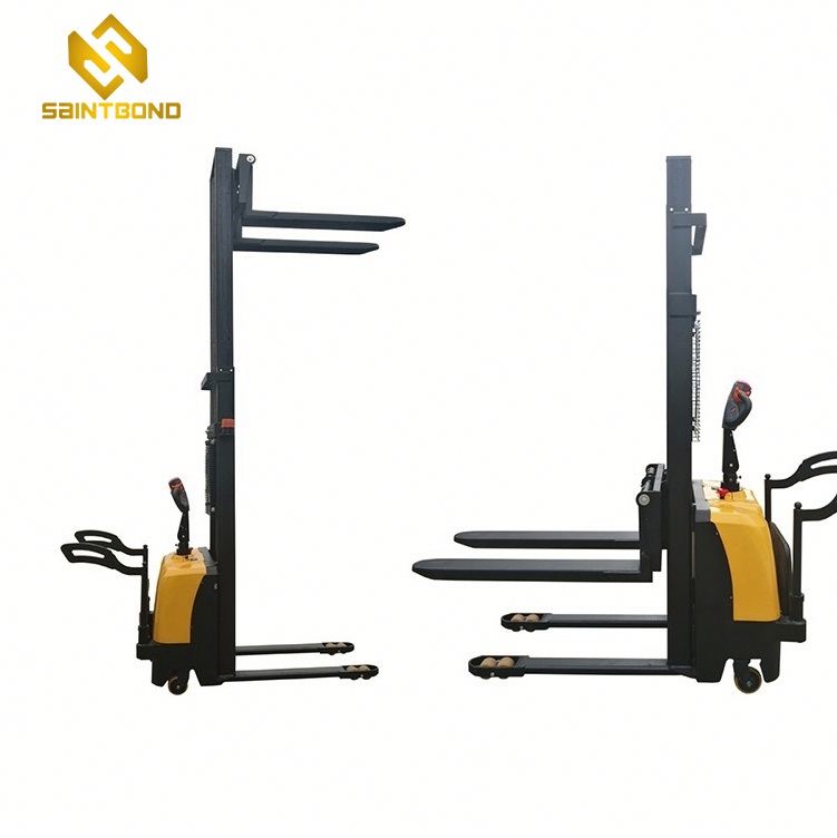 PSES11 China Double Forks Forklift Automatic Stacker Machines Adjustable Fork Lift
